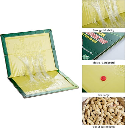 10-Pack Large Mouse Glue Traps with Enhanced Stickiness, Rat Snake Sticky Pad Board for House