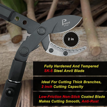26-41 Inch Extendable Anvil Loppers, Sync Drive Power Lever Tree Trimmers, Telescopic Pruners Heavy
