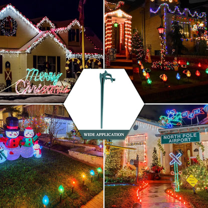 Jetec 120 Pieces Christmas Light Stakes Universal Yard Lawn Holiday 7.5 Inches Light Ground Stakes