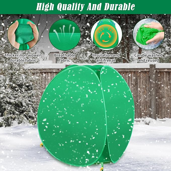 2 Pack Plant Covers Freeze Protection, 28x28x33 Winter Shrub Frost Covers for Outdoor Plants, Warm