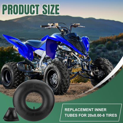 20x8.00-8 Inner Tube 20x10-8, 20x8-8, 20x10.00-8 Replacement Tire Tubes with Straight Valve Stem