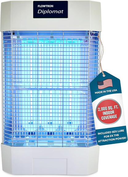 Flowtron Indoor Bug Zapper | Electric Fly & Insect Killer with 120W UV Light, Pheromone Lure