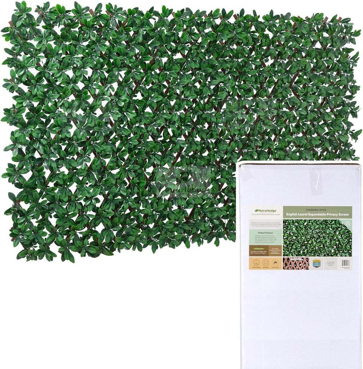 NatraHedge Artificial English Laurel Leaf Expandable Lattice Privacy Fence Screen