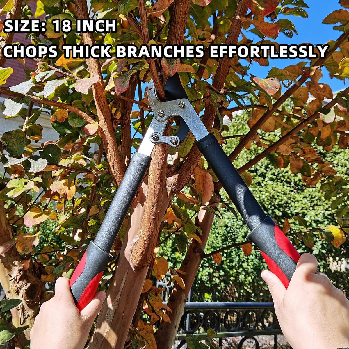 Lopper Heavy Duty Branch Cutter Tree Clippers with Compound Action, Chops Thick Branch Ease, Garden
