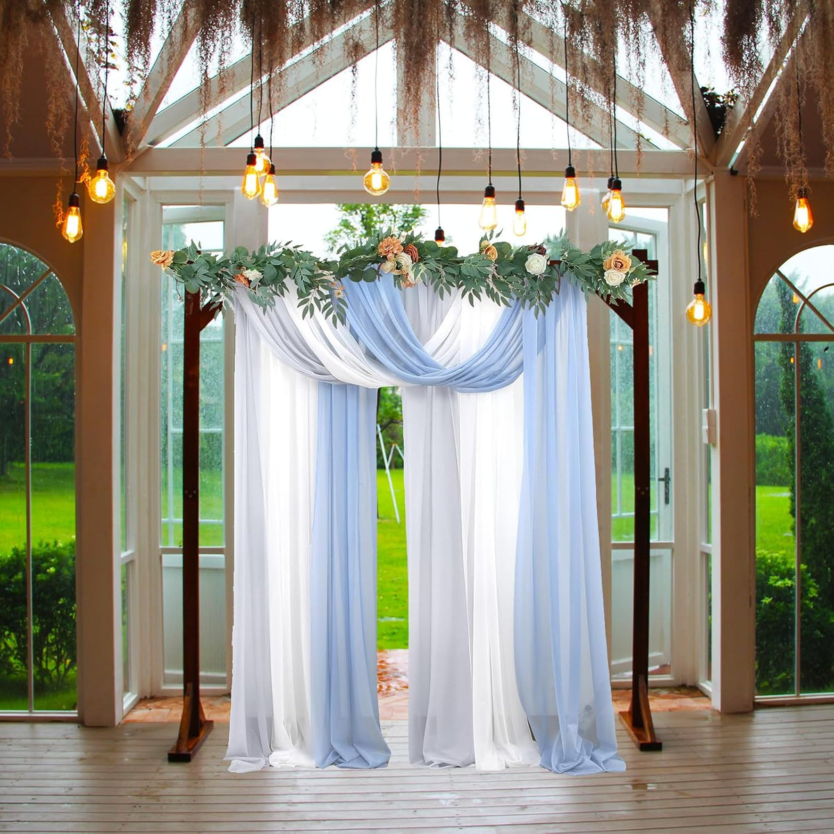 7.3FT Wooden Wedding Arch Stand Square Wood Arch Wedding Arbor for Ceremony Party Proposal Scene