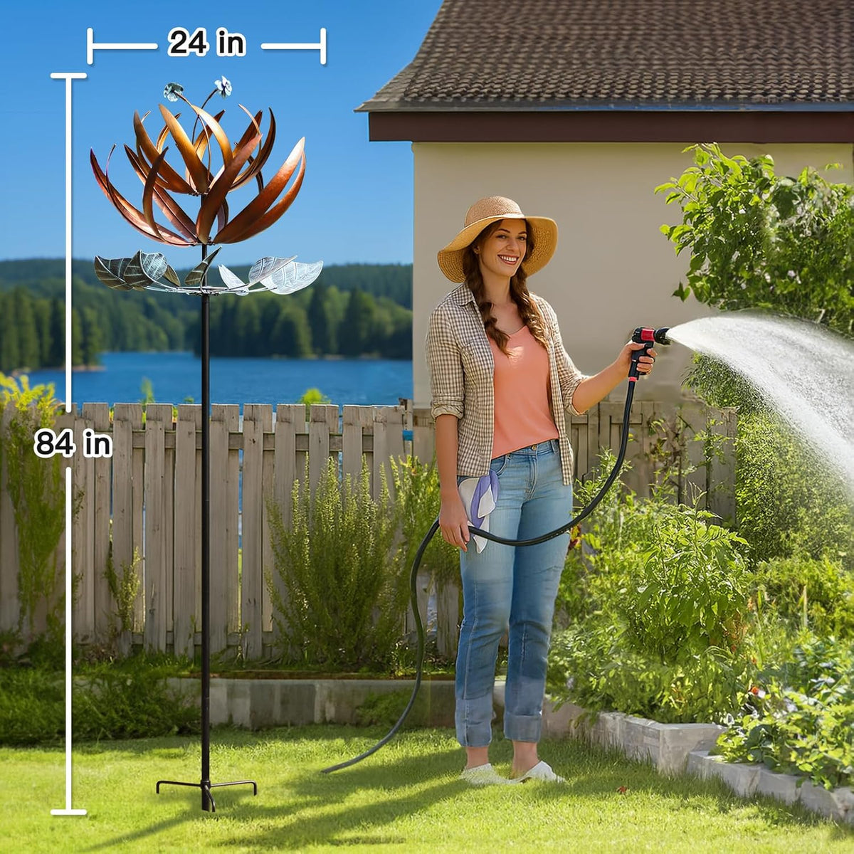 Wind Spinners for Yard and Garden, Wind Spinners Outdoor Large Metal, 84 inch Kinetic Wind Spinner