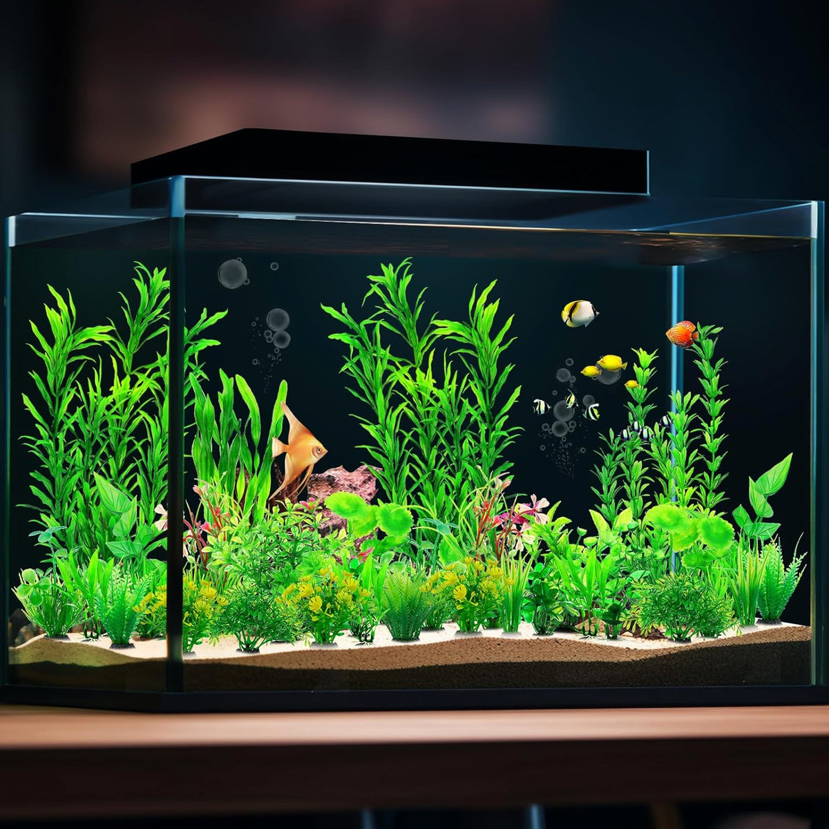 CousDUoBe 30pcs Fish Tank Accessories Aquarium Decorations Green Plants, Fish Tank Decor, Aquarium