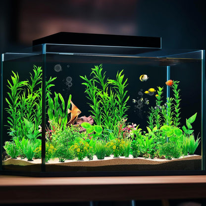 CousDUoBe 30pcs Fish Tank Accessories Aquarium Decorations Green Plants, Fish Tank Decor, Aquarium