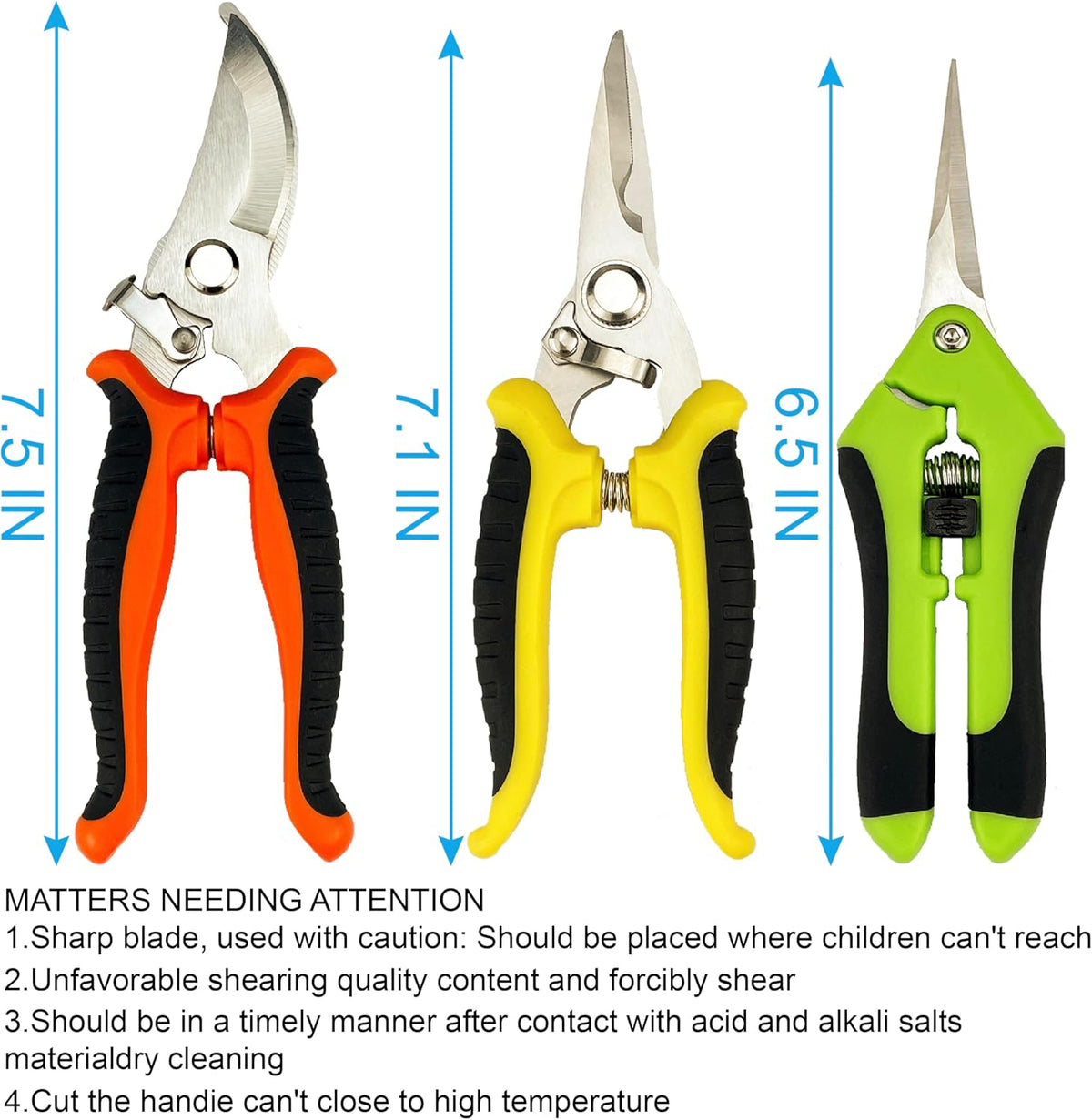 Pruning Shears, 4 Pack Garden Shears with Gardening gloves, Clippers Handheld, Stainless Steel