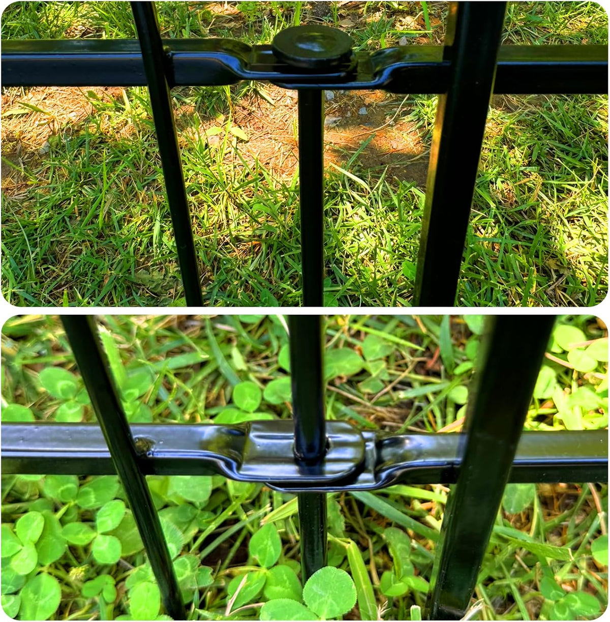 Garden Fence 32 inch H x 24 inch W (5 Panels, Total 10 feet), Metal Decorative Border Folding