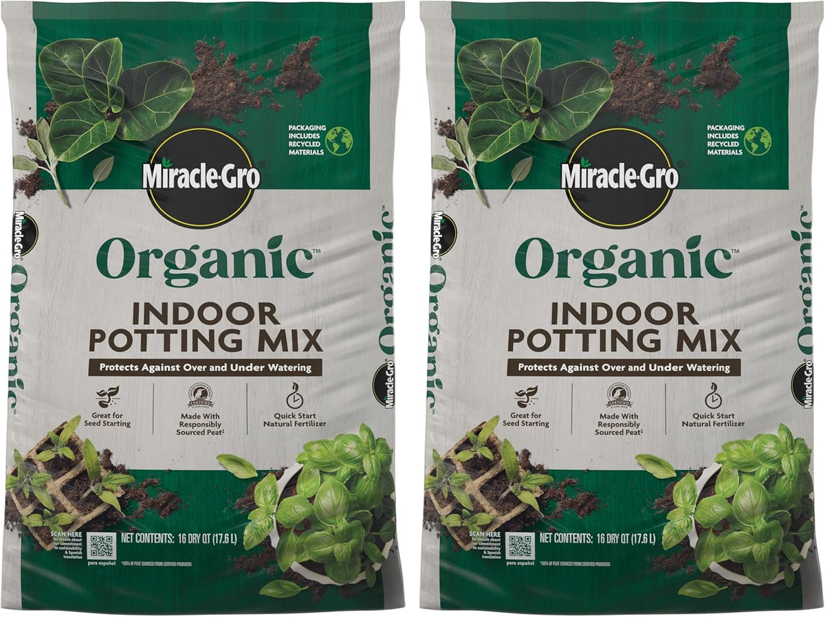 Miracle-Gro Organic Indoor Potting Mix, Protects Against Over and Under Watering, for Indoor
