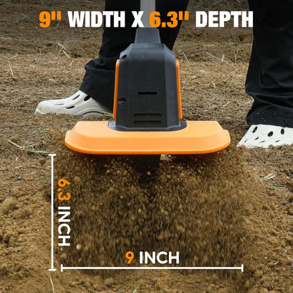 Upgraded Cordless Tiller for Gardening with 8.0Ah (2×4.0Ah Batteries), 48 Steel Tines Battery
