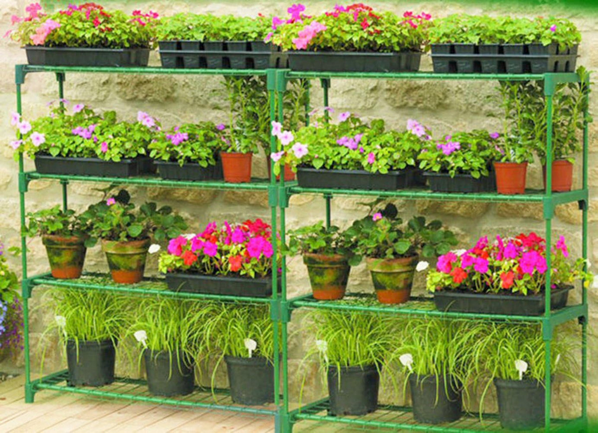 Panana 4 Tier Garden Greenhouse Steel Staging Shelving Plant Stand Garden Shelving Unit Garage