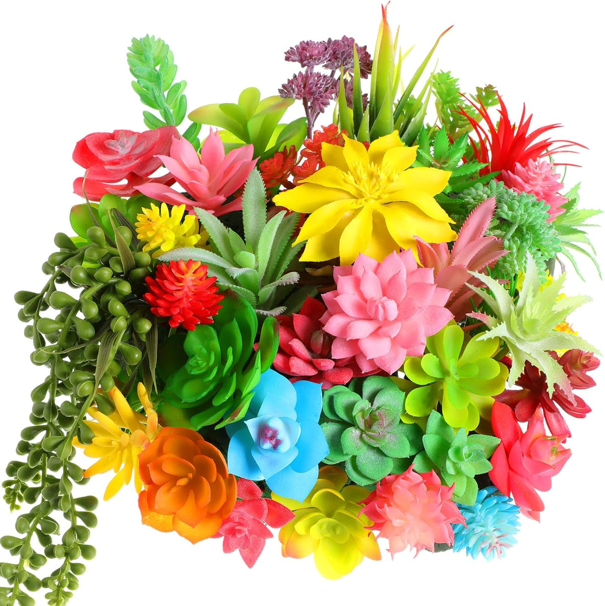 WILLBOND 50 Pcs 50 Pcs Bulk Mini Artificial Succulents Plants Assorted Unpotted Realistic Plants