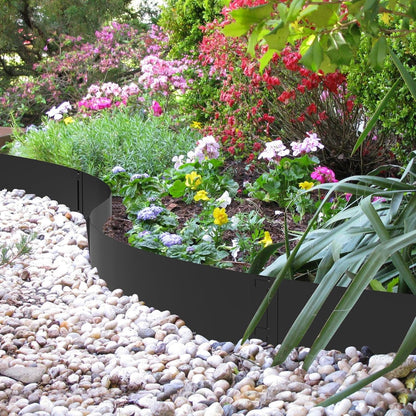 Metal Landscape Edging 6-Pack, Galvanized Steel Garden Edging - 40" L x 6" H Strips - Metal Edging