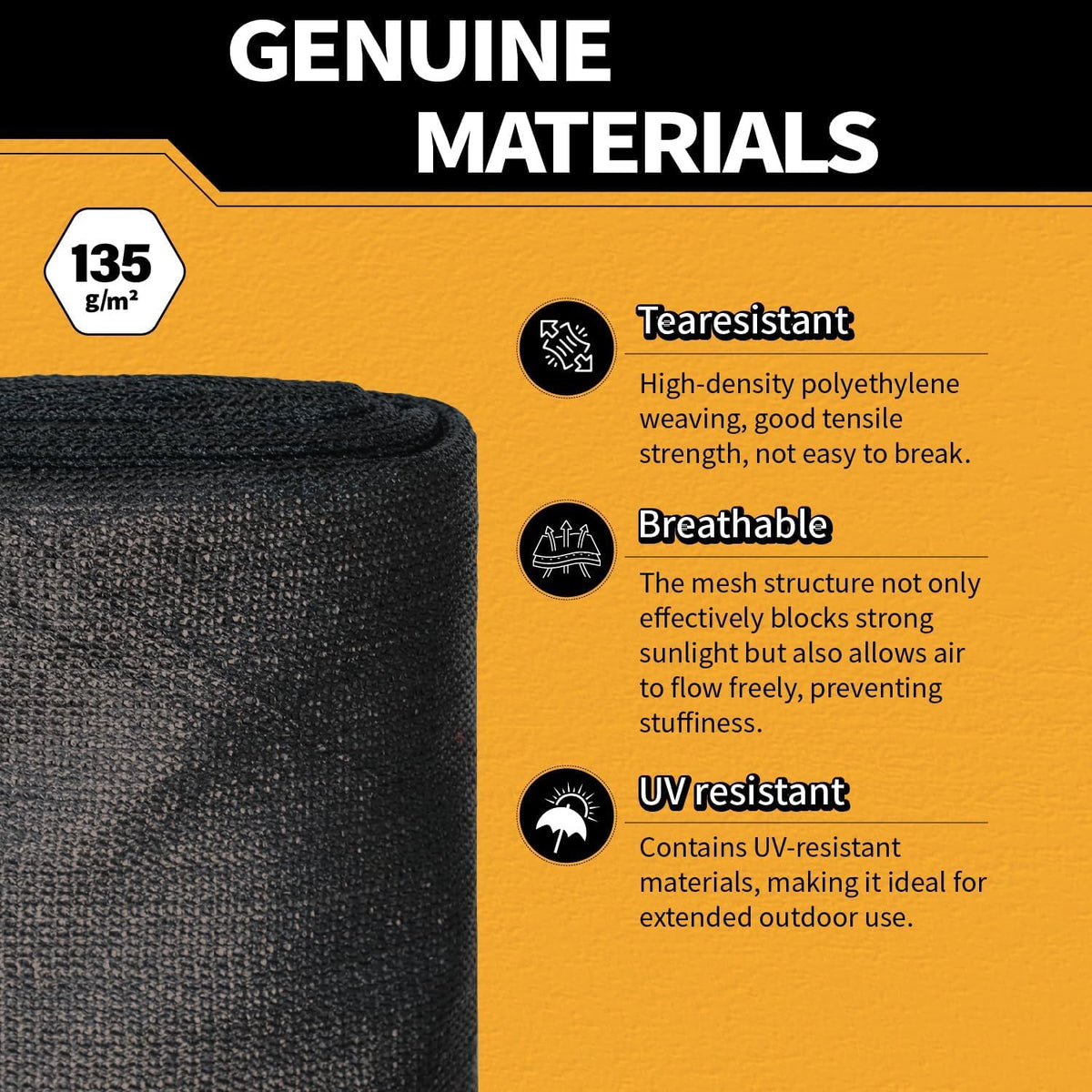 3x16Ft Garden Privacy Fence Screen, 145GSM Heavy Duty 90% Blockage Windbreak Mesh Tarp with