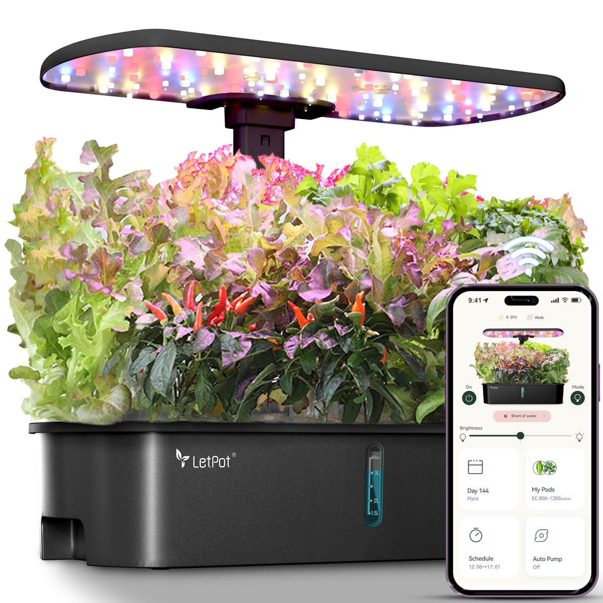 LETPOT LPH-Air 10-Pod Hydroponics Growing System Indoor Garden Kit