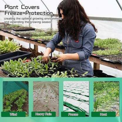 Plant Covers Freeze Protection 10FT x 33FT,Reusable Garden Fabric Floating Row Cover for