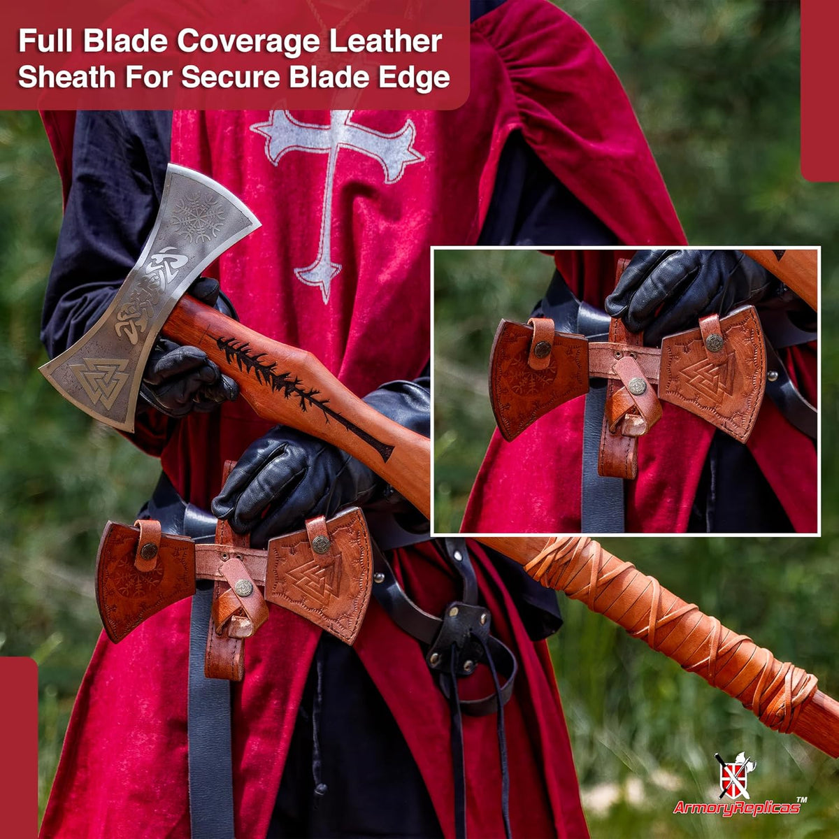 Armory Replicas™ Viking Raider Double Bitted War Axe - Hand Crafted Tempered Carbon Steel Norse