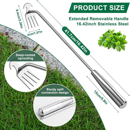 Hand Weeder Tool, Stainless Steel Handle Manual Weeder Tool, Pull Up Weeder Tool, Weed Discharge