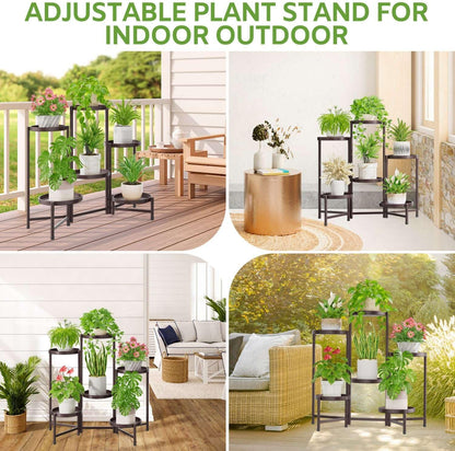 iDavosic.ly 6 Tier Large Plant Stand Indoor, 10 Inch Wide Tall Corner Metal Plant Stands Outdoor