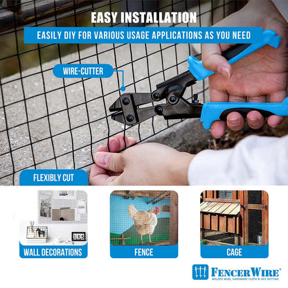 Fencer Wire 16 Gauge Hardware Cloth, Black Vinyl Coated Welded Wire Mesh, Chicken Coop Wire Fence