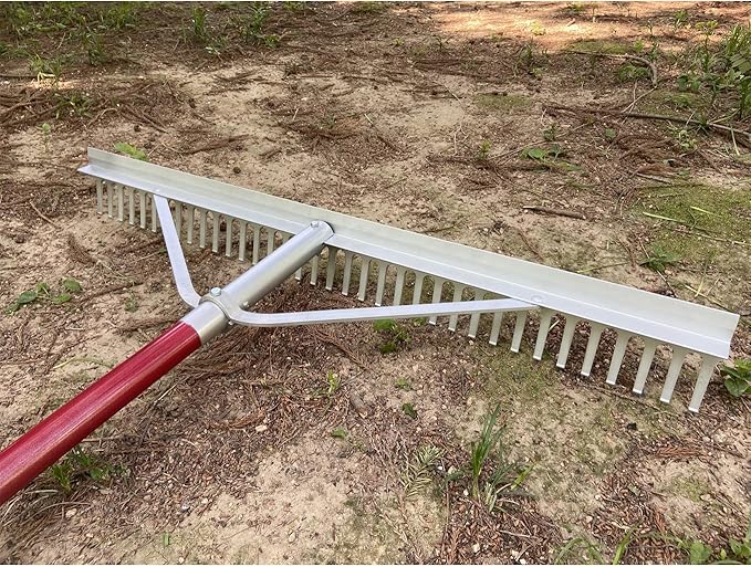KYLIN Landscape Rake Heavy Duty with 36Tines 36Inch Wide Aluminum Head 60Inch Handle, Large Leaf