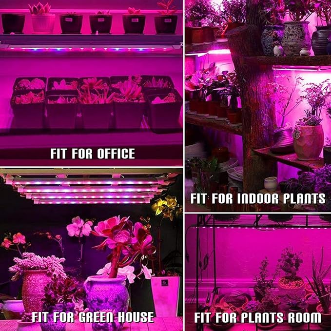 Mosthink LED Grow Light for Indoor Plants, 20W Grow Light Strips with Auto On/Off Timer, 48 LEDs /4