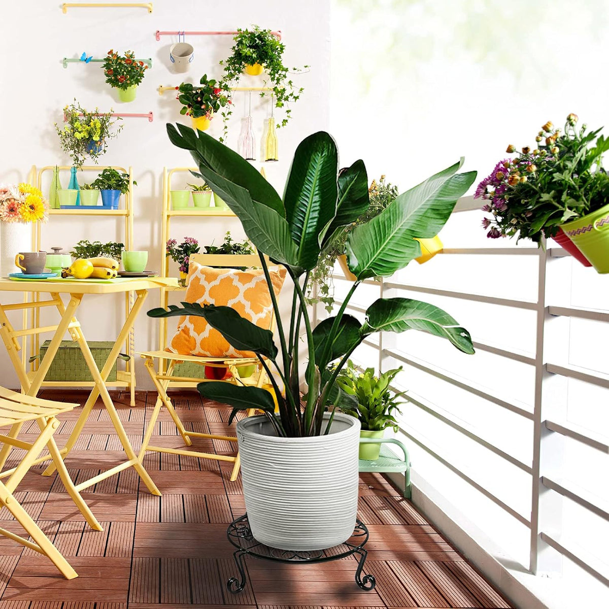 1 pack 10"-12" Metal Plant Stand Outdoor, for Flower Pot Heavy Duty Potted Holder Round Wrought