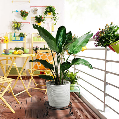 1 pack 10"-12" Metal Plant Stand Outdoor, for Flower Pot Heavy Duty Potted Holder Round Wrought