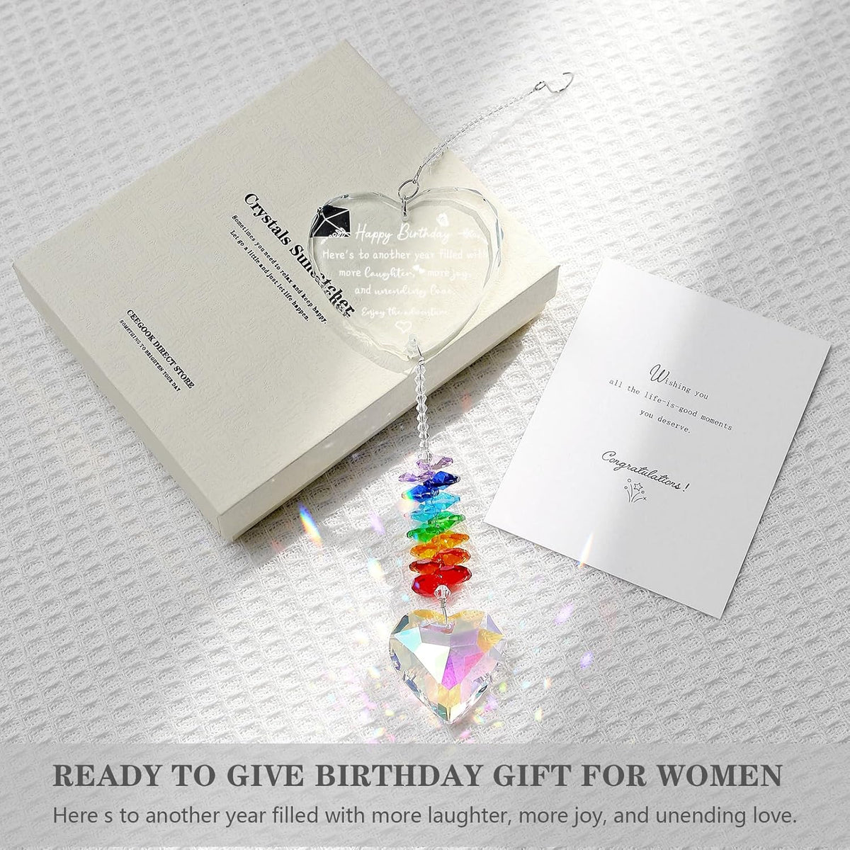 Birthday Gifts for Women, K9 Crystal Suncatcher Birthday Gifts for Friend Sister Mom