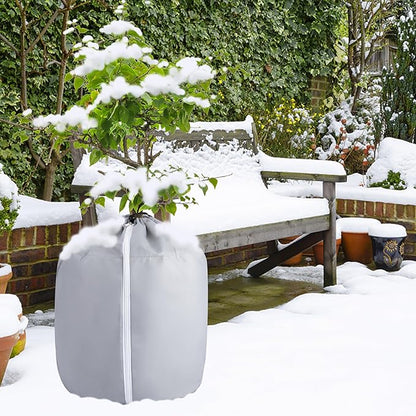Tlswshsy 2PCS Plant Winter Protection Pot - 19.7" x 17.7" Flower Pot Protection Bag - Anti-Frost
