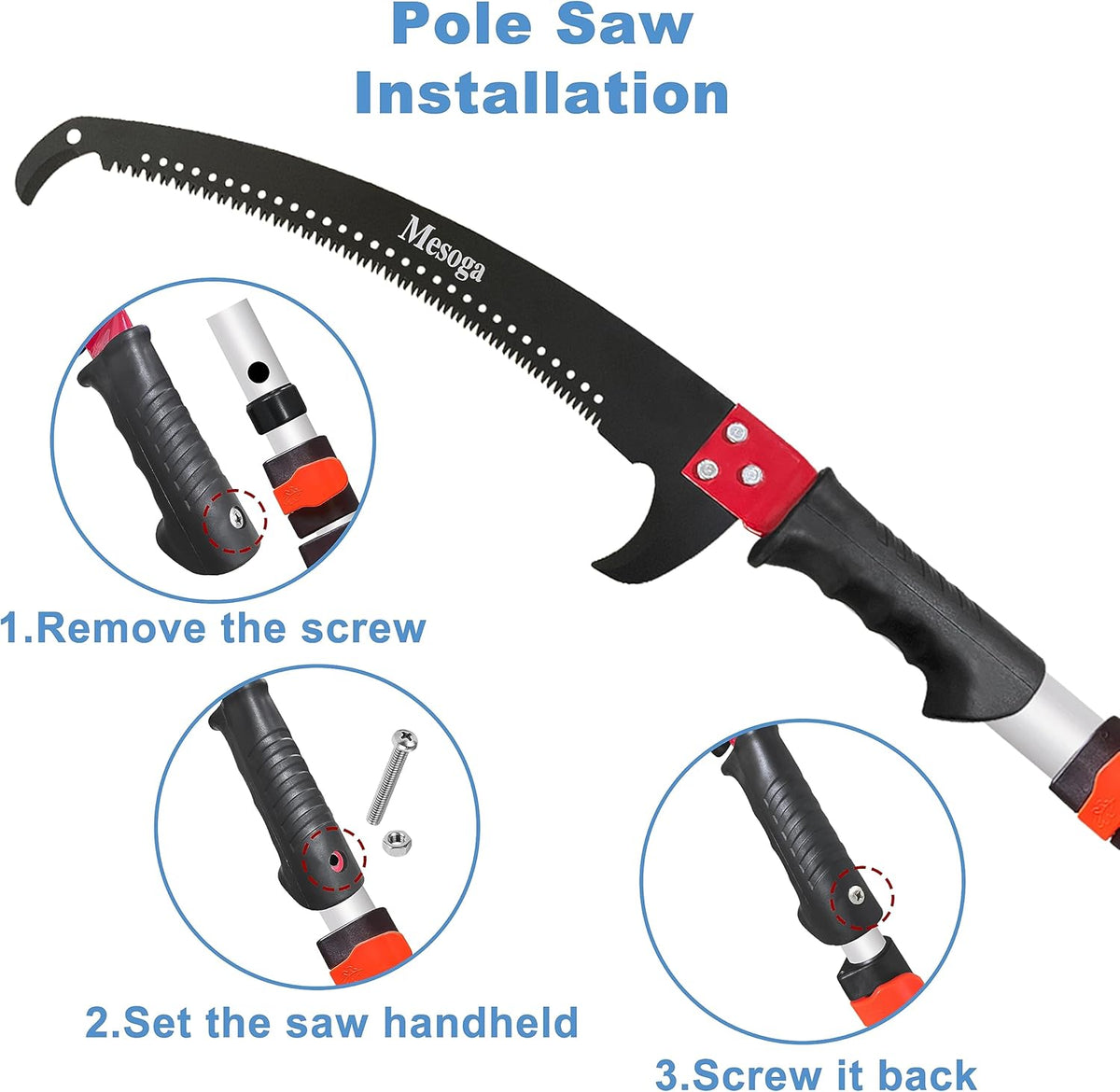 5-13FT Tree Trimmer Pole Saw, Tree Pruner Extendable, Long Handle Pruning Shears, Branch Cutter