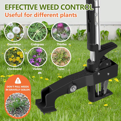 SHANTRA Weed Puller Tool, 4-Claw Stand Up Weed Puller Tool with Long Handle, Garden Weeder Puller
