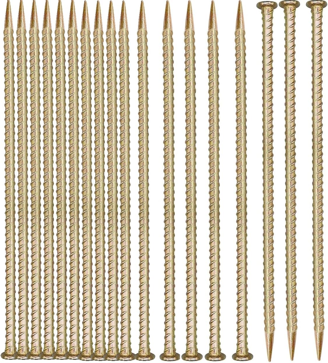 16 Inch Rebar Stakes (20 Pack)- 0.5 Inch Diameter Galvanized Steel Ground Anchors - Heavy Duty