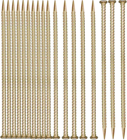16 Inch Rebar Stakes (20 Pack)- 0.5 Inch Diameter Galvanized Steel Ground Anchors - Heavy Duty