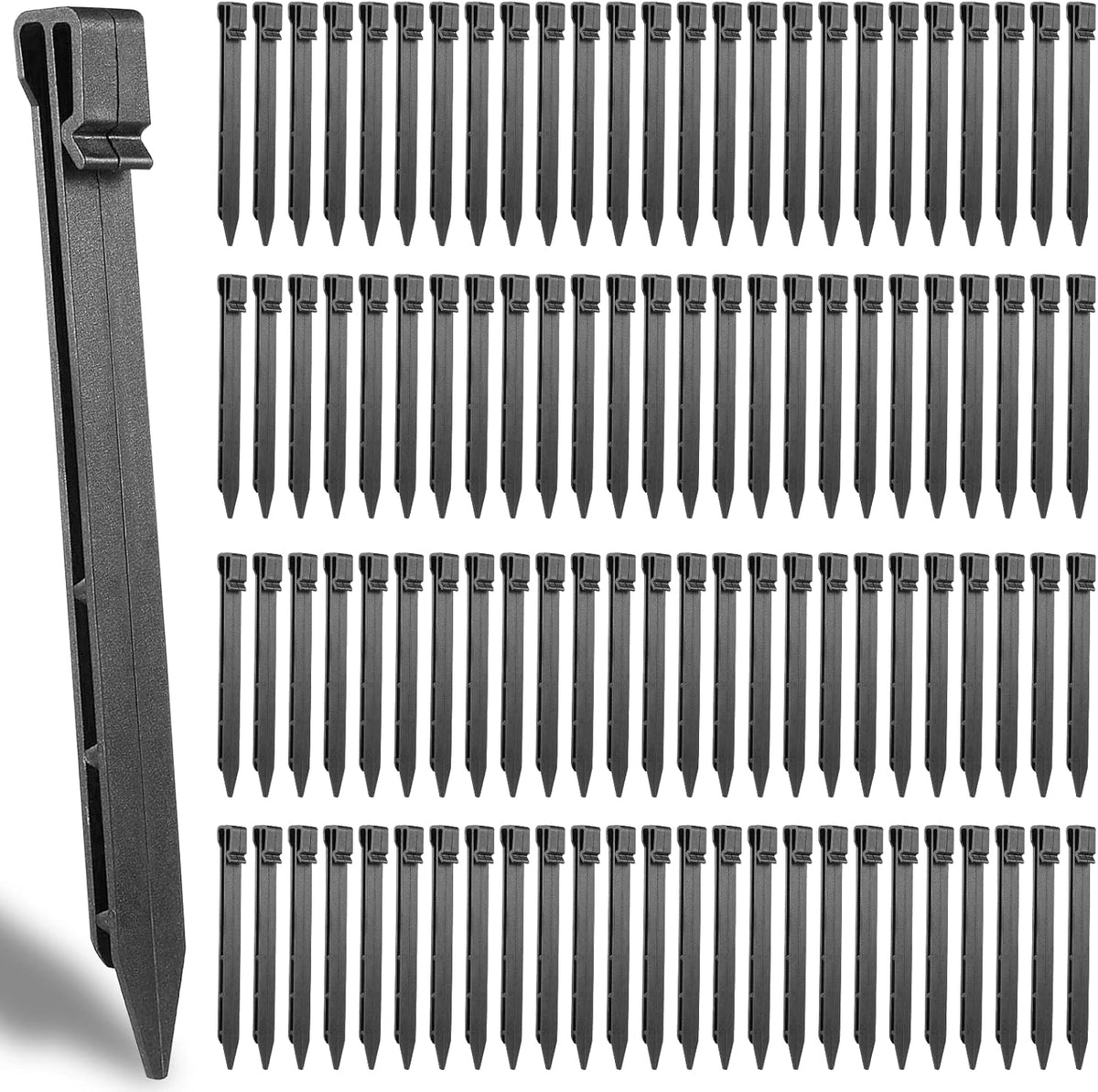 100 PCS Plastic Landscape Stakes, 10Inch Plant Support Lawn Stake Heavy Duty for Landscaping and