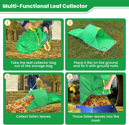 Leaf Collector, Foldable Portable Leaf Bags, Reusable Yard Garden Bags for Leaves, Grass, Lawn Trash