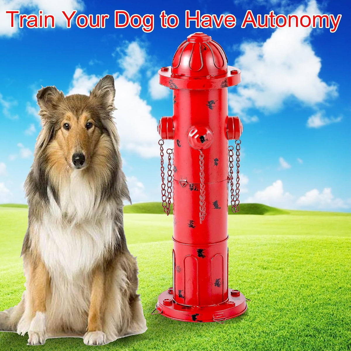 24" H Metal Fire Hydrant for Dogs to Pee On, Vintage Mid & Large Dog Fire Hydrant Pee Post for