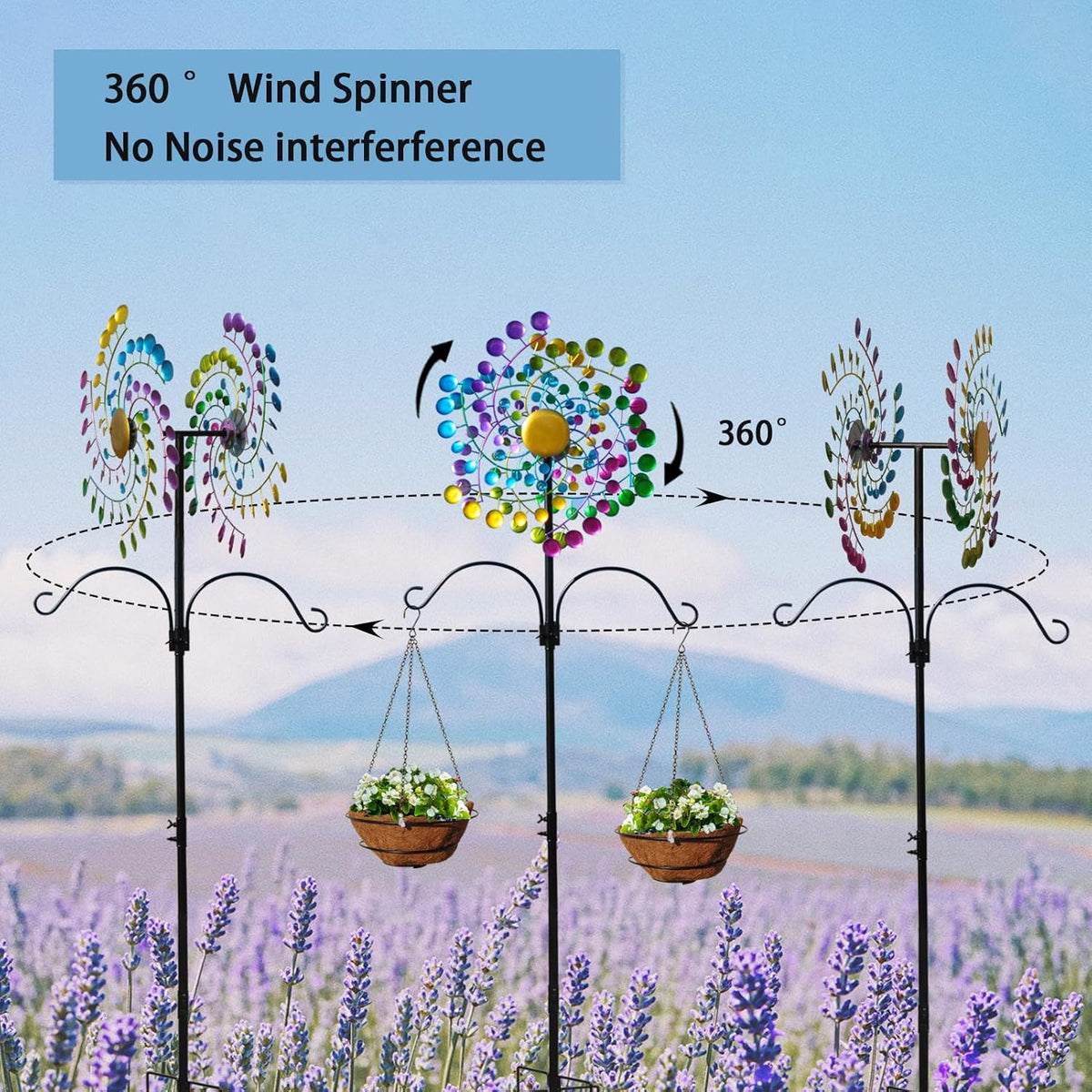 Wind Spinners Large Metal Outdoor Windmill Garden Spinner Yard Spinners Kinetic Lawn Art Patio Wind
