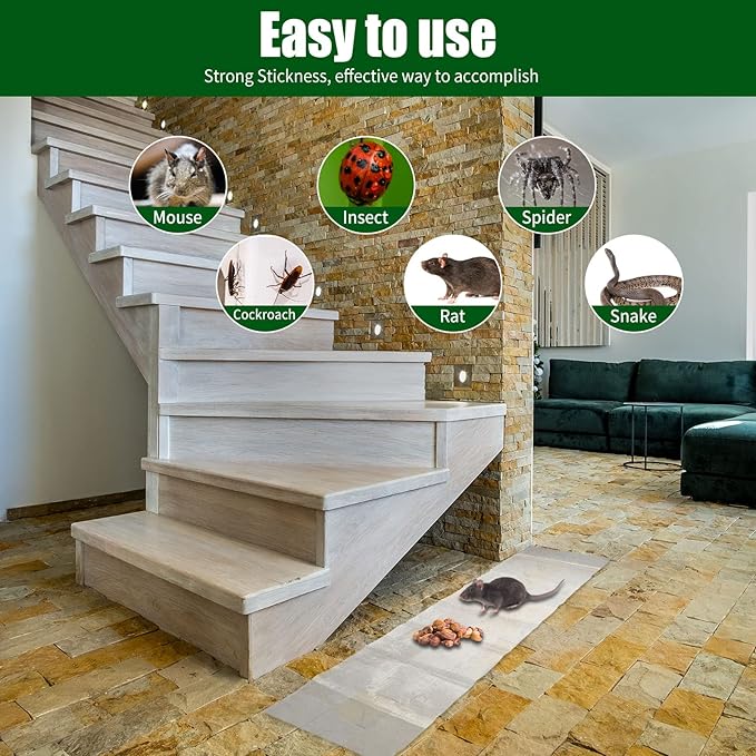 Qualirey 20 Pcs 47 Inch Ultra Large Sticky Mouse Glue Traps Sticky Rat Trap That Work for Rats