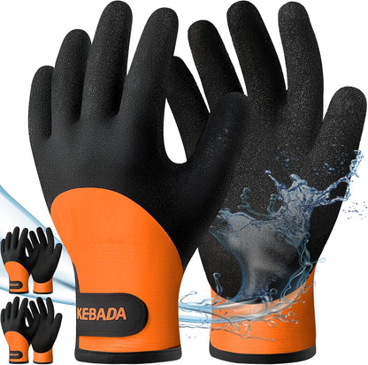 Kebada T2 Waterproof Work Gloves for Men and Women, Thermal Warm Winter Working Gloves, Insulated