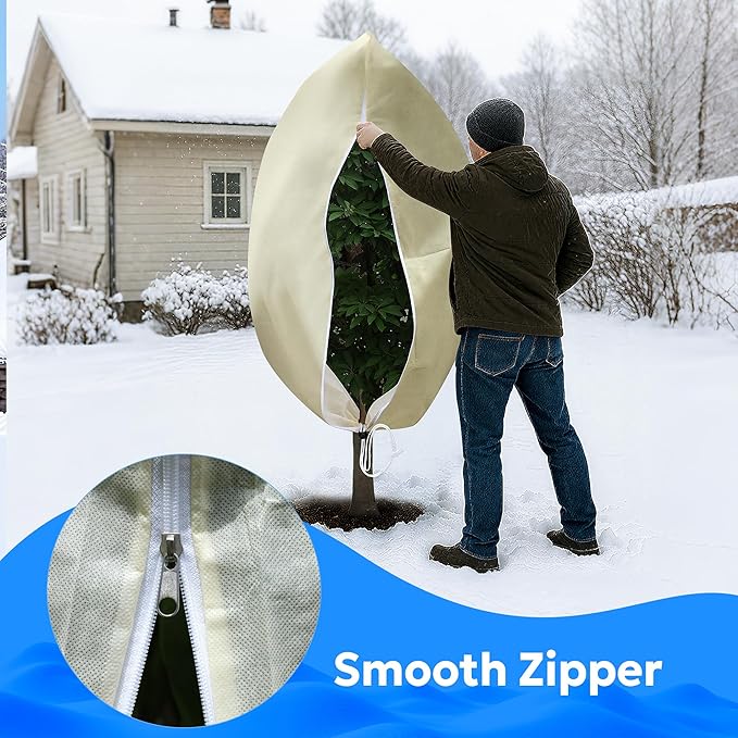 MIXC Plant Covers Freeze Protection, 47.2''×70.8'' Winter Cold Weather Frost Blankets Shrub Jacket