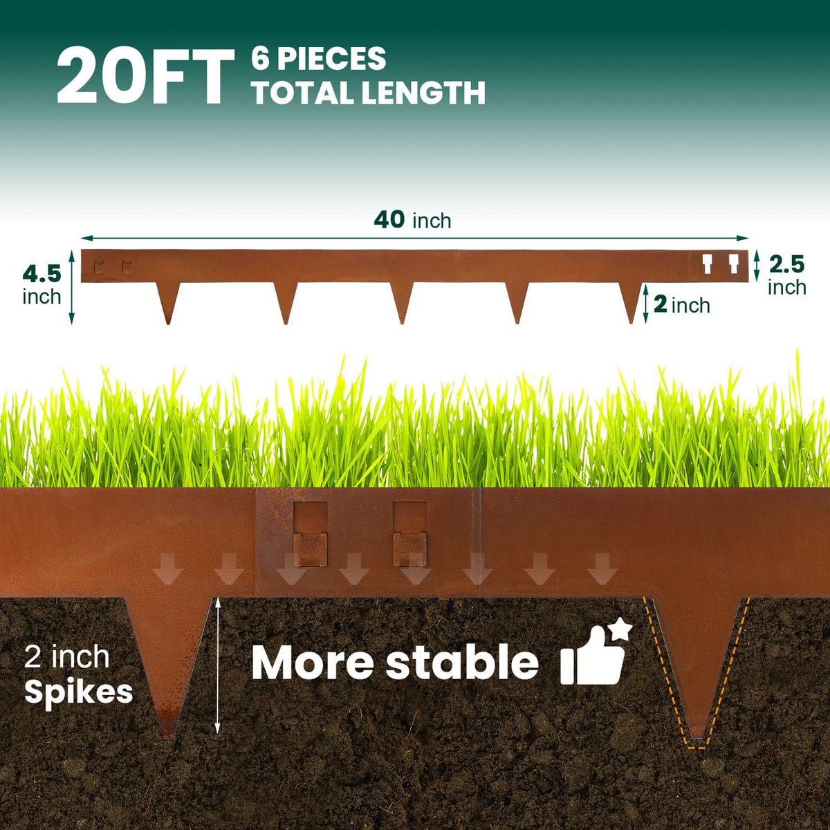 Corten Steel Landscape Edging 40 Inch Strips Steel Landscape Edging Metal Garden Edging Border