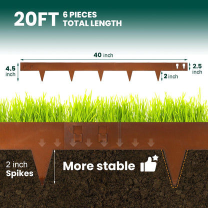 Corten Steel Landscape Edging 40 Inch Strips Steel Landscape Edging Metal Garden Edging Border