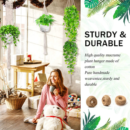 IGaiety Macrame Plant Hangers 7 Pack for Indoor Outdoor Boho Home Decor
