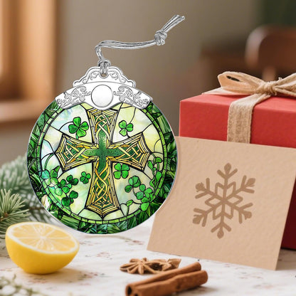 Stained Glass Cross Ornament, Christmas Ornaments, Christmas Decorations for Tree, Holiday