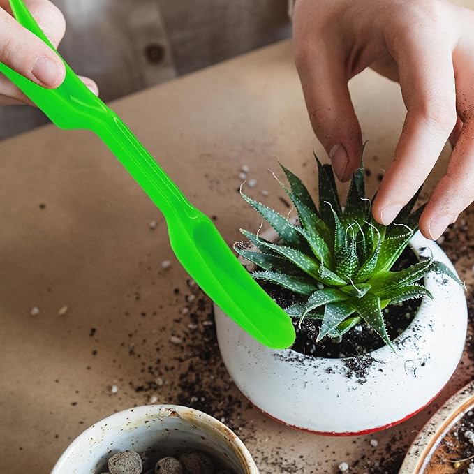 6PCS Mini Garden Hand Succulent Transplanting Tools Set, Plastic Seedling Dibber and Digging Tools