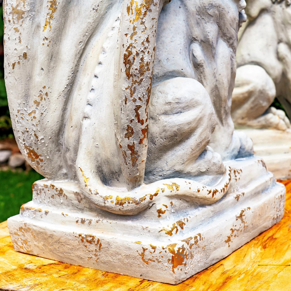Zaer Ltd. Set of 2 Garden Griffin Statues, Magnesium-Cement Sculptures, 28.3" H Outdoor Entrance
