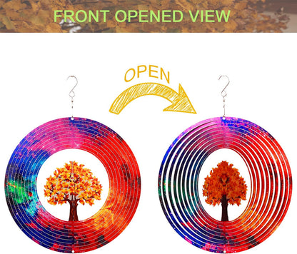 Spring Song Tree of Life 3D Kinetic Wind Spinner for Yard and Garden Stainless Steel Spinner Indoor
